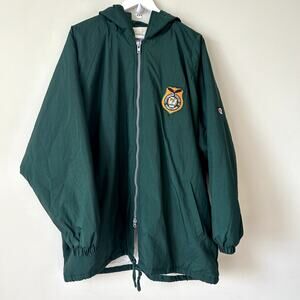 Vintage Champion Jacket Size L Green Nylon Full Zip Lined Conservation Coat